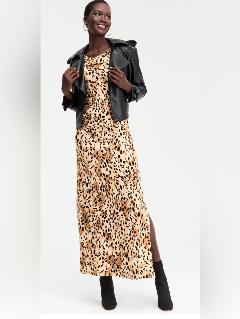 I.N.C. International Concepts Leopard Print Cross-Neck Maxi Dress